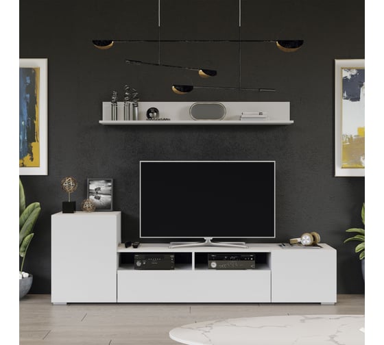 Изображение товара Тумба для ТВ для общей комнаты ТриЯ Сильвия НМ белый ясень 242643