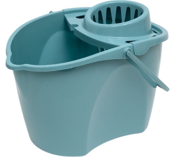 Изображение товара Ведро Martika "Престо" овальное, 12л, со сливом и отжимом, бирюзовое С646БИР