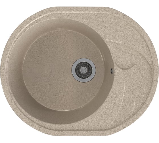Изображение товара Мойка MIXLINE ML-GMS08 стандарт овальная с крылом, песочный 302, 570x460x170 мм 551118