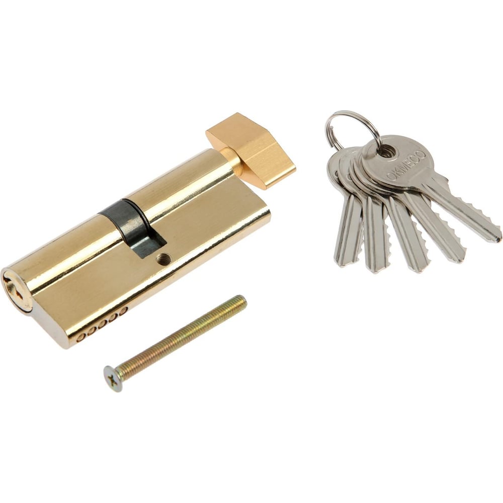 Изображение товара Цилиндровый механизм ТУНДРА 80 мм с вертушкой золотистого цвета