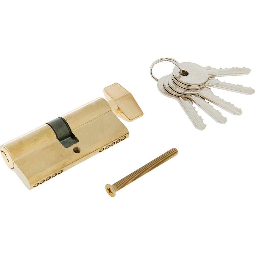 Изображение товара Цилиндровый механизм ТУНДРА 70 мм с вертушкой золотой алюминий надежная защита