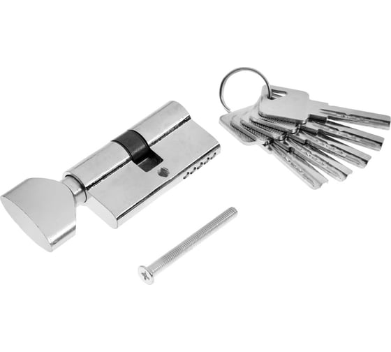 Изображение товара Цилиндровый механизм ТУНДРА 60 мм, с вертушкой, перфор. ключ, 2921835