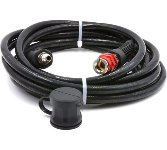 Изображение товара Шланг пневматический полиуретановый (15 м, 8х12 мм, быстросъем Rapid M+F латунь, 10-16 бар, черный) HQ-mech HQ-AH06-1512BLACK УТ000002523