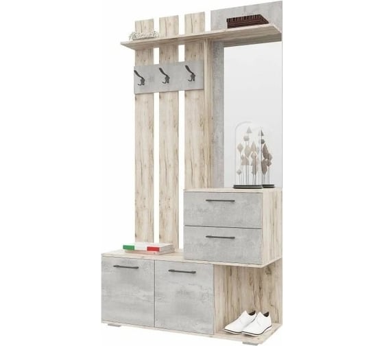 Изображение товара Прихожая Woodville Бостон ВШ-1 дуб крафт серый/бетонный камень 508424