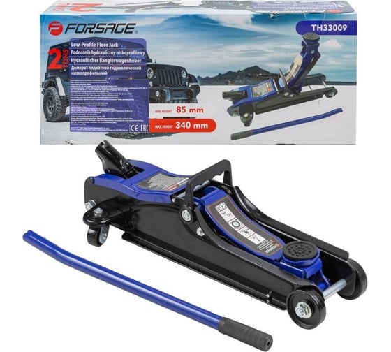 Изображение товара Подкатной гидравлический домкрат Forsage 2 т, низкопрофильный, h min 85мм, h max 340мм F-TH33009(51698)