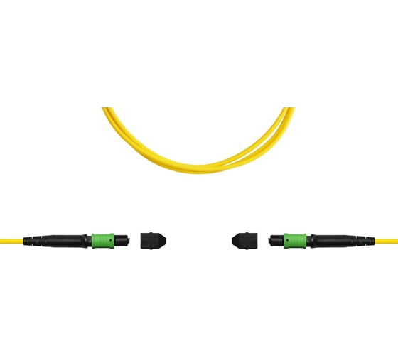 Изображение товара Кабельная сборка TopLan MPO-MPO, 12 волокон OS2, тип B (Key Up-Key Up), низкие потери, LSZH, 35 м, желтая TOP-12M-12M/OS2B-35