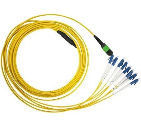 Изображение товара Кабельная сборка TopLan MPO-12LC, 12 волокон OS2, низкие потери, LSZH, 40 м, желтая TOP-12M-12LC/OS2-40