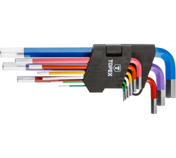 Изображение товара Шестигранные ключи 1.5-10 мм, набор 9 шт TOPEX 35D966