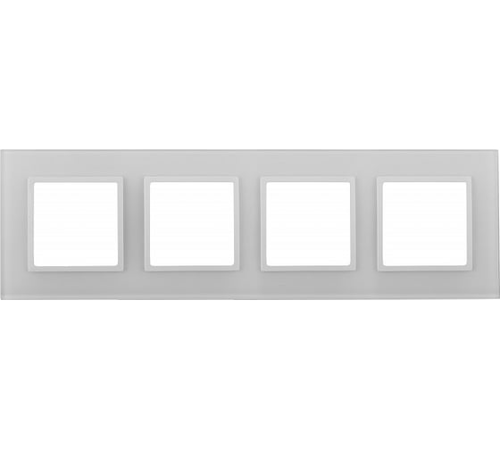 Изображение товара Рамка для розеток и выключателей ЭРА Elegance 14510401 на 4 поста, стекло, Elegance, белый/белый Б0059172