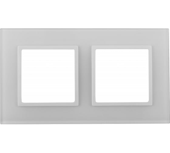 Изображение товара Рамка для розеток и выключателей ЭРА Elegance 14510201 на 2 поста, стекло, Elegance, белый/белый Б0059168