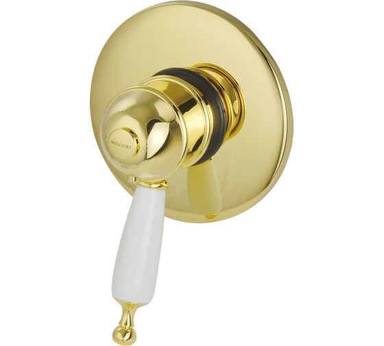 Изображение товара Смеситель Migliore OXFORD скрытого монтажа, термостат, ручка белая, золото 19180