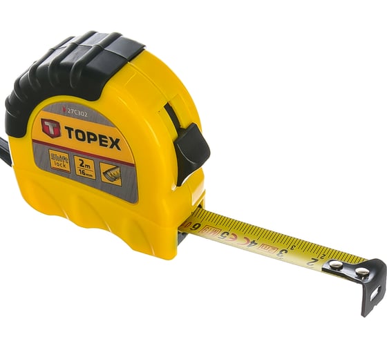 Изображение товара Рулетка TOPEX стальная лента 2 м x 16 мм 27C302