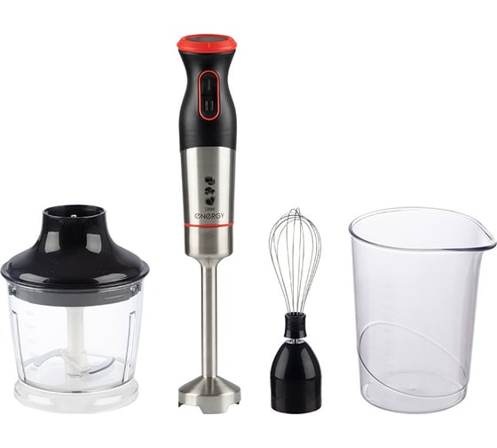 Изображение товара Погружной блендер ENERGY en-141, 1200 Вт, 2 скорости, стакан для смешивания, венчик, измельчитель 105261