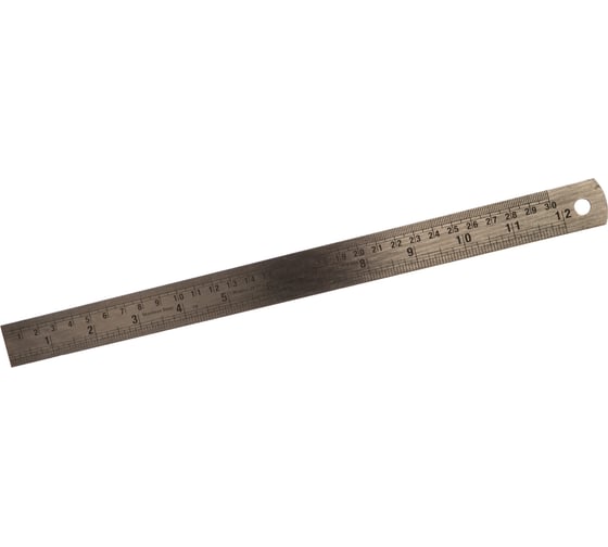Изображение товара Линейка (стальная, дюйм/метрика) 300мм BAUM 27612