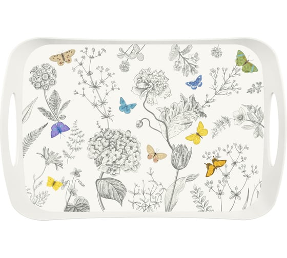 Изображение товара Поднос с декором Phibo 412x270x50 мм, белый 431282816