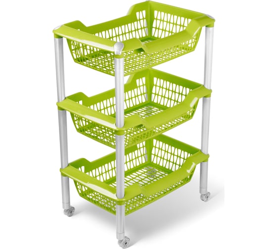 Изображение товара Универсальная этажерка Martika Джета 3 корзины оливковая С735ОЛВ