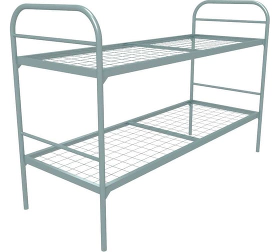 Изображение товара Кровать металлическая двухъярусная SAMGRUPP "эконом +" 700x1900, сетка 100x100, 2 усиления, 1 перемычка КД-Э2-УС1 700х1900 (100х100)