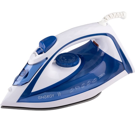 Изображение товара Утюг ENERGY en-353 голубой 2200 Вт, пар, спрей, паровой удар, самоочистка, тефлоновая подошва, антинакипь 270095