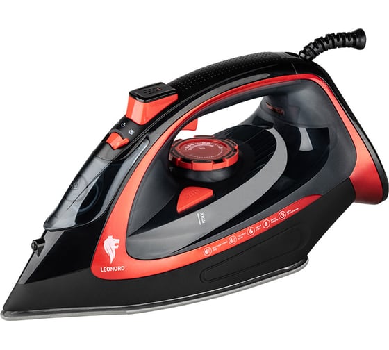 Изображение товара Утюг Leonord le-1805 красно-черный 2600 Вт, пар, спрей, паровой удар, самоочистка, керамическая подошва 270090