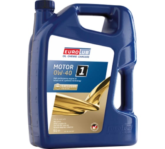 Изображение товара Моторное масло EUROLUB Motor 1 0w40, acea a3/b4, api sn/cf, 5 л 241005