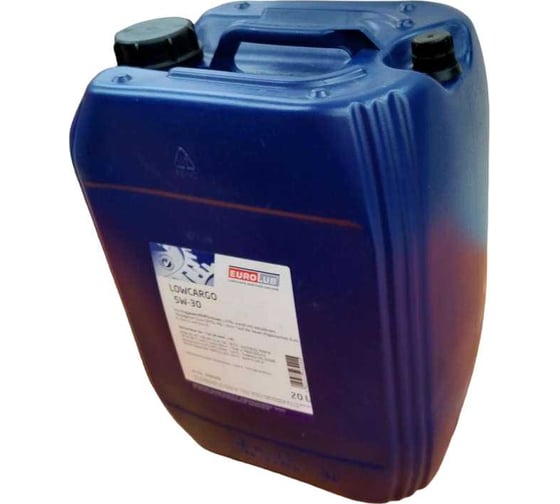 Изображение товара Моторное масло EUROLUB Lowcargo 5w30, 20 л, euro 5/6, acea e6/e7/e9, man m 3477, man m 3677/m 3775 mb 228.51, малозольное, синтетическое 232020