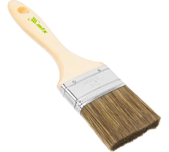 Изображение товара Кисть MTX плоская "Евро" 2.5", смешанная щетина, деревянная ручка 83080