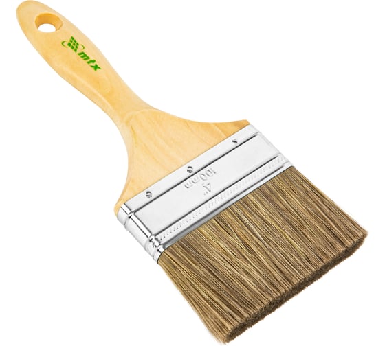 Изображение товара Кисть MTX плоская "Евро" 4", смешанная щетина, деревянная ручка 83082