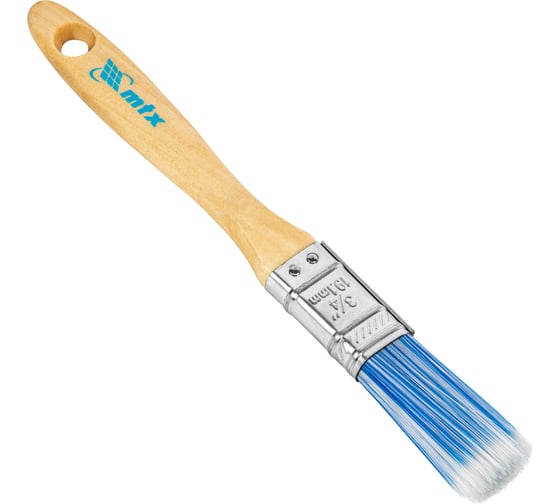 Изображение товара Кисть MTX плоская "Евро" 3/4", искусственная щетина, деревянная ручка 83068
