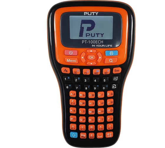 Изображение товара Принтер для печати наклеек Puty PT-100ECH ручной рус/англ печатает только на лентах Vell CH (аналог Brother PT E110, PT H110, Dymo D210) 1350565
