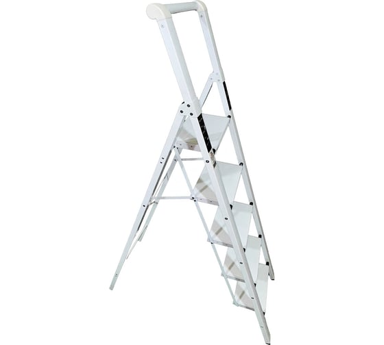 Изображение товара Алюминиевая стремянка SevenBerg calipso 4 широкие ступени белая Calipso-4 Calipso-4 silver
