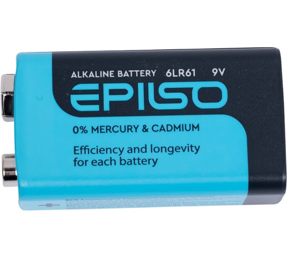 Изображение товара Элемент питания Epilso крона 9v щелочной 1 блистер карт EPB-6LR61-1BC
