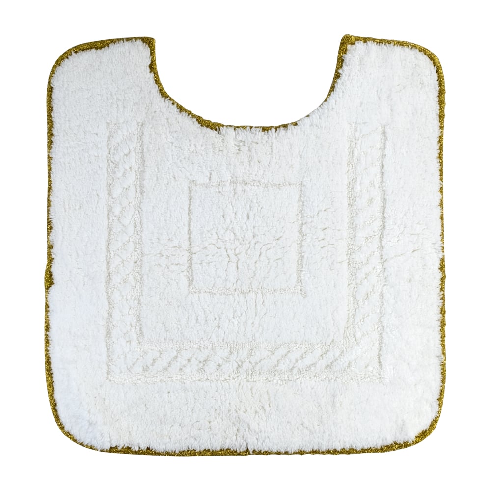 Изображение товара Коврик для WC Migliore COMPLEMENTI 60x60 см., белый, узор 1, тесьма золото 29694