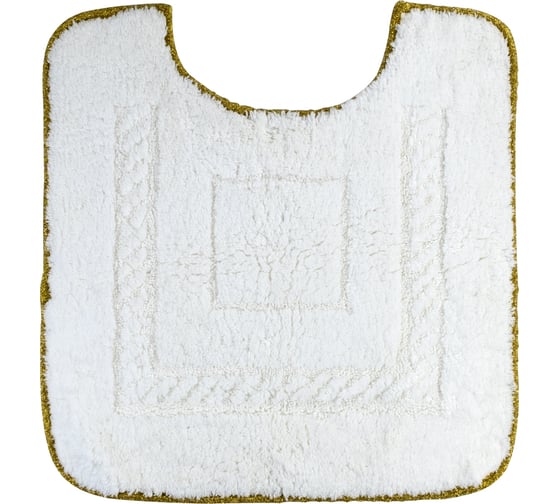 Изображение товара Коврик для WC Migliore COMPLEMENTI 60x60 см., белый, узор 1, тесьма золото 29694