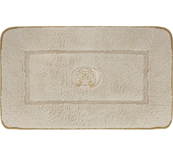Изображение товара Коврик для ванной комнаты Migliore 70x140 см., вышивка логотип, кремовый, окантовка золото 30769