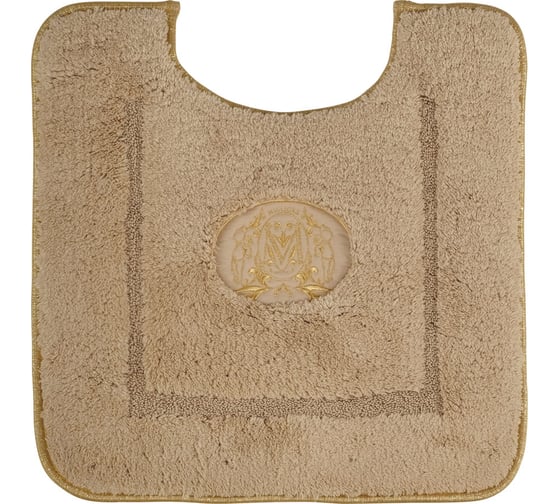 Изображение товара Коврик для WC Migliore 60x60 см., вышивка логотип, капучино, окантовка золото 30784