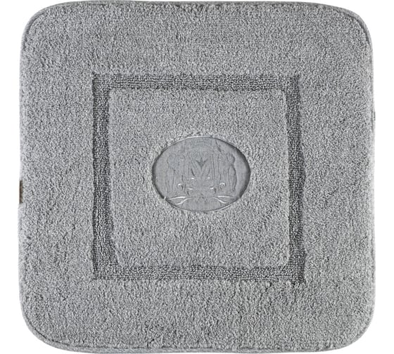 Изображение товара Коврик для ванной комнаты Migliore 60x60 см., вышивка логотип, серый, окантовка серебро 30763