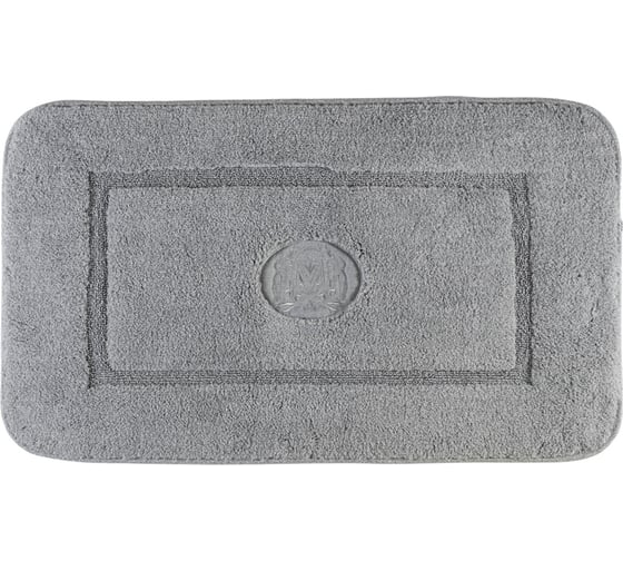 Изображение товара Коврик для ванной комнаты Migliore 70x140 см., вышивка логотип, серый, окантовка серебро 30754