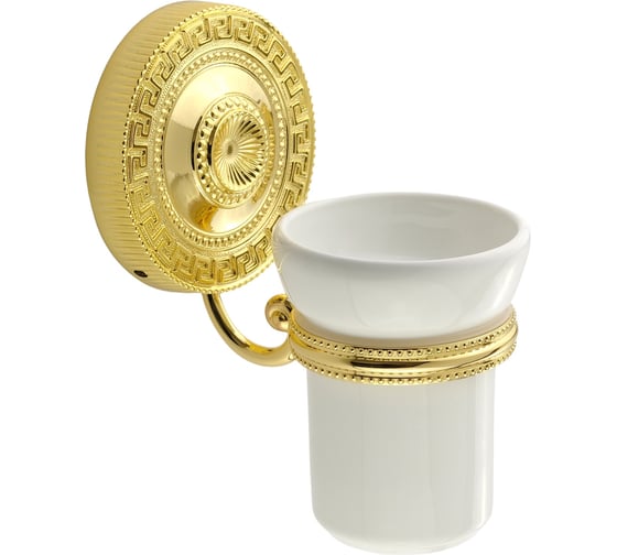 Изображение товара Настенный стакан Migliore MONTECARLO керамика, белая/золото 31519