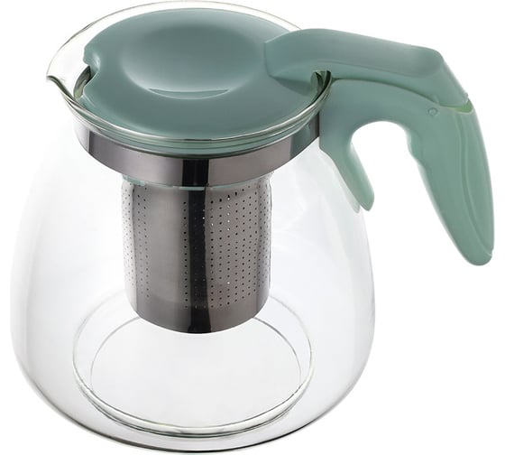 Изображение товара Заварочный чайник Mallony mentolo, объем 1.1 л, из жаропрочного стекла с фильтром из нержав стали 910127