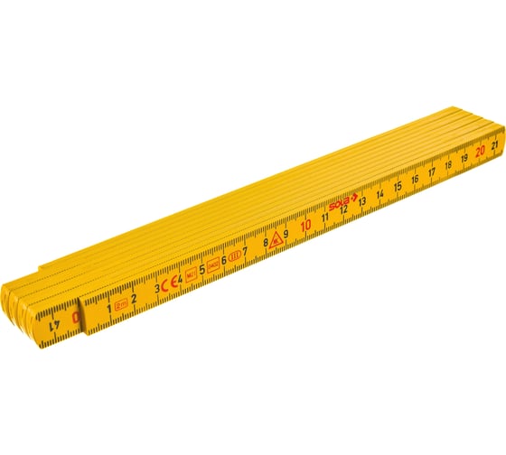 Изображение товара Складной метр (2 м, пластик) SOLA HK 2/10G 53030101