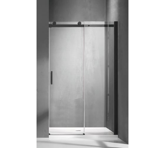 Изображение товара Душевое ограждение SANTREK AQUA Evo-DF-1200-C-Matt Black 1200х1950 мм, прямое, стекло прозрачное 8 мм, профиль чёрный 308480