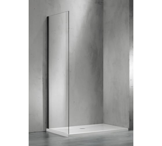 Изображение товара Боковая часть душевого ограждения SANTREK AQUA Evo- SP-900-C-Matt Black 900х1950 стекло прозрачное 8 мм, профиль чёрный 308478