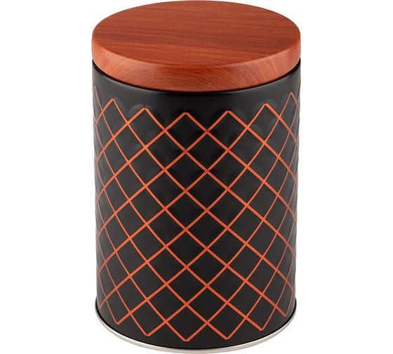 Изображение товара Банка для сыпучих продуктов Mallony жестяная classico nero, объем 800 мл, круглая, с крышкой 104871