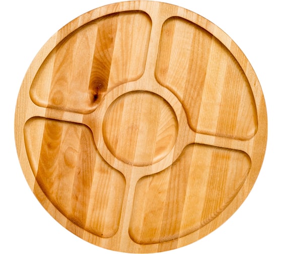 Изображение товара Пятисекционная менажница Mallony d 28 см берёза 106133