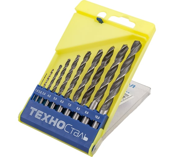 Изображение товара Набор сверл по металлу (10 шт; от 1 до 10 мм) Техносталь t145010