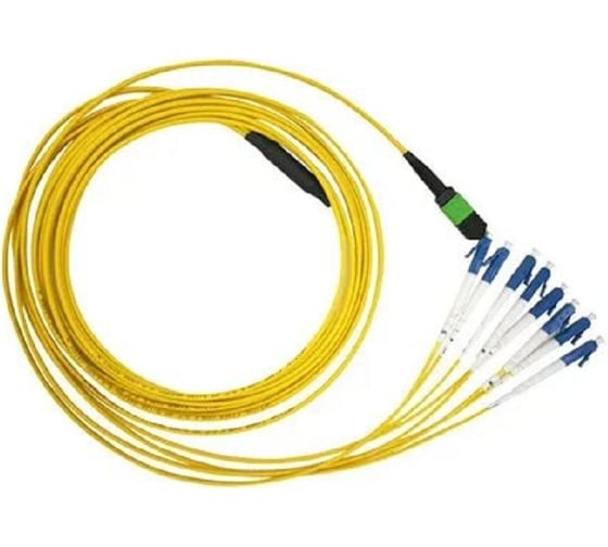 Изображение товара Кабельная сборка TopLAN MPO-12LC, 12 волокон OS2, низкие потери, LSZH, 5 м, желтая TOP-12M-12LC/OS2-5.0