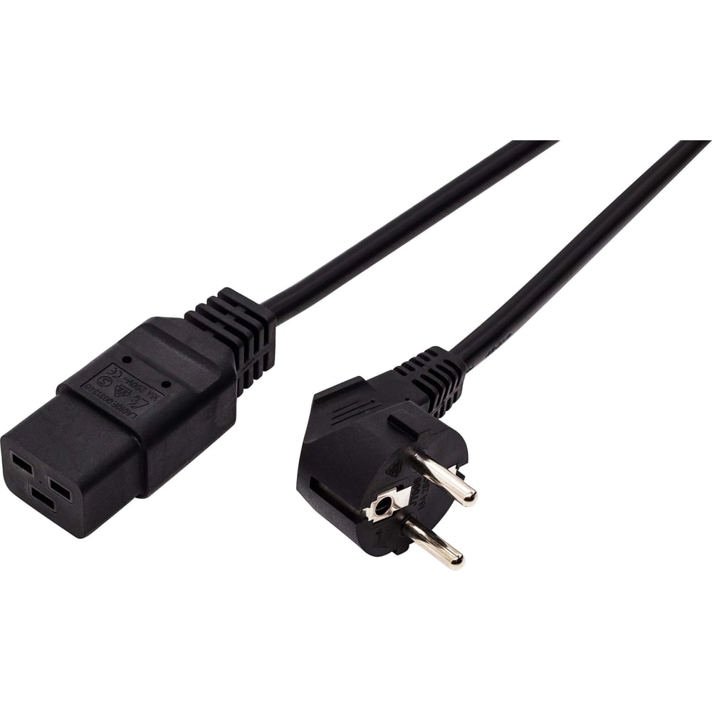 Изображение товара Кабель питания Filum cee 7/7 с19, 3м, IP20, черный, 16A, 3500Вт