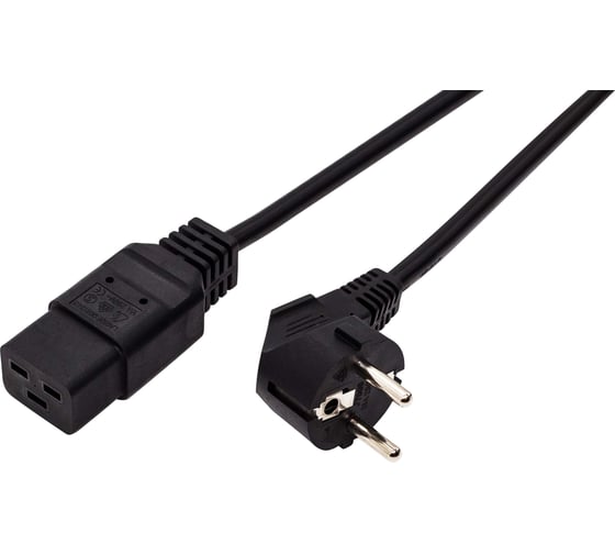 Изображение товара Кабель питания Filum cee 7/7- с19, 3x1.5мм², 220в, 16a, 3500 вт, чёрный, 3м FL-PC16-EU-C19-3M