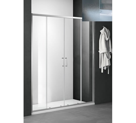 Изображение товара Душевое ограждение SANTREK AQUA Lea- DF-1700-G-Chrome 1700х1850 мм, прямое, стекло грейп 5 мм, профиль хром 308525