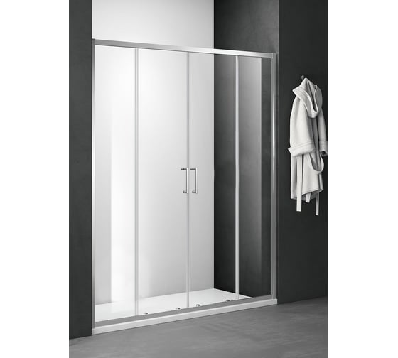 Изображение товара Душевое ограждение SANTREK AQUA Lea- DF-1600-C-Chrome 1600х1850 мм, прямое, стекло прозрачное 5 мм, профиль хром 308524